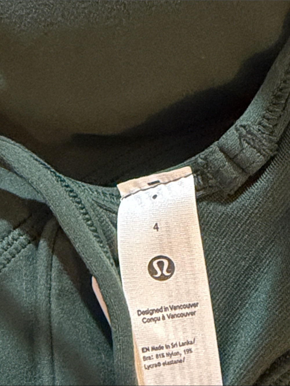 NWT Lululemon Align Sweetheart Bra A/B in Legacy Green size 4 - Picture 5 of 7